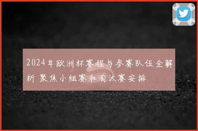 2024年欧洲杯赛程与参赛队伍全解析 聚焦小组赛和淘汰赛安排